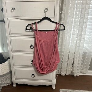 Amazon Pink Draped Sleeveless Tank Top